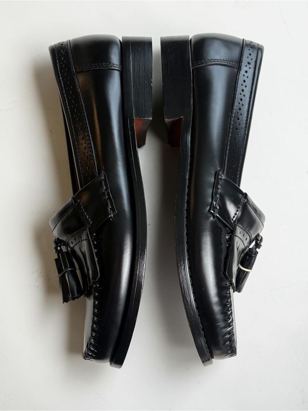 G.H. Bass Men’s 9EE Wide Weejuns Kiltie Tassel Leather Loafers Black - Picture 5 of 10